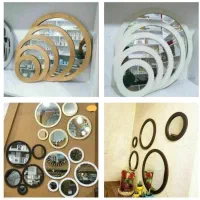 آینه پنج تیکه طلایی دیوار کوب