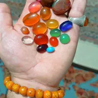 نگین انگشتر عقیق یمن جزع شجر کهربا فیروزه|جواهرات|آمل, |دیوار