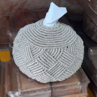 جای دستمال کاغذی  مکرومه ابریشمی|صنایع دستی و سایر لوازم تزئینی|رشت, پیرسرا|دیوار