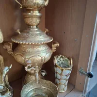 سرویس سماور برقی طلایی کاری از استاد سجادی