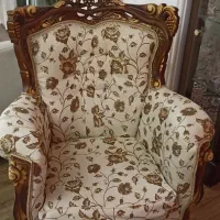 مبل استیل با چوب گردو تمیز در حد نو ۷ نفره|مبلمان خانگی و میز عسلی|رامسر, |دیوار