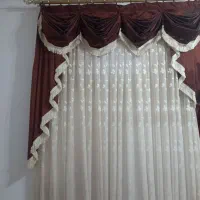 دو عدد پرده مدل پیله ایی با شال تمیز  وسالم