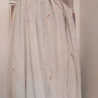 پرده کتان نگین دار