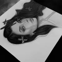 طراحی چهره سیاهقلم|تابلو، نقاشی، عکس|مشهد, کوشش|دیوار