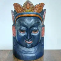 مجسمه چوبی بودای رنگی ساخت کشور نپال