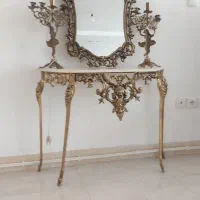 کنسول آینه و شمعدان برنز