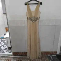 لباس مجلسی کرم رنگ گی پور برای سایز ۲