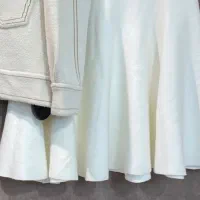 دامن بافت ترک شیری رنگ