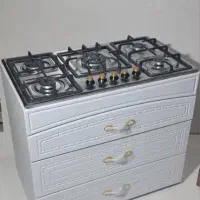 اجاق گاز استیل و صفحه شیشه ای گارانتی دار طرح بوش