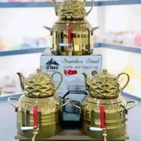 کتری و قوری استیل طلایی ترکیه ای شیردار|قوری، کتری، قهوه‌ساز دستی|تهران, افسریه شمالی|دیوار
