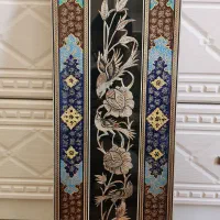 قاب تذهیب خاتم قلم زنی مسی مدل گل و مرغ