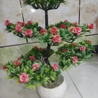 میزتلفن چوبی وگل مصنوعی