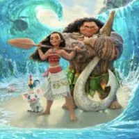 یک عدد فرش باطرح موانا وپرده پانچ نو