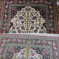 قالیچه ابریشم بافت قم سال۱۳۷۲|تابلو فرش|اصفهان, باغ زرشک|دیوار