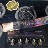اجاق گاز ۵شعله شیشه کوهان‌دار چدن سنگین