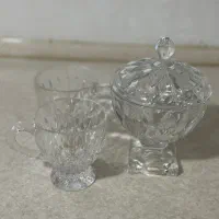 ست استکان و قندان کریستال خارجی|ظروف سرو و پذیرایی|ماهدشت, |دیوار