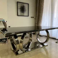 میز نهارخوری لوکس استیل و میز وسط مبلی و کنار مبلی