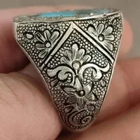 انگشتر نقره دست ساز قلمزنی استاد مسافر فیروزه|بدلیجات|تهران, نیروی هوایی (پیروزی)|دیوار