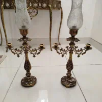 ۲عدد شمعدانی سنگین اصل برنز