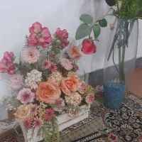 گلدان شیشه وسبد گل|گل مصنوعی|سبزوار, مدرس|دیوار