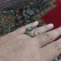 انگشتر عقیق باباقوری و یاقوت سرخ اصل دست ساز