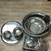 ظروف استیل.بسیار قدیمی.سنگین.|ظروف سرو و پذیرایی|اصفهان, باغ دریاچه|دیوار