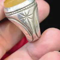 انگشتر نقره عقیق طبیعی دستساز