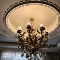 لوستر برنزی ۸ شاخه فرشته|لوستر و چراغ آویز|دلیجان, |دیوار