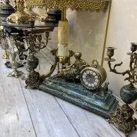 ساعت وشمعدان برنزی قالب انتیک|مجسمه، تندیس، ماکت|تهران, پارک شهر|دیوار