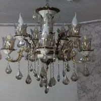 یک جفت لوستر برنجی ۵ شاخه ۱۰ شعله ست