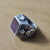 انگشتر نقره کهنه حکاکی ظریف