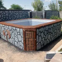 سیمان کاری طرح سنگ و طرح چوب