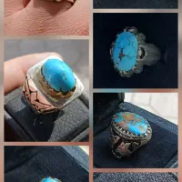 ۷ عدد انگشتر نقره فیروزه دستساز