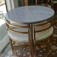میزناهارخوری 4نفره نهارخوری طلایی استیل