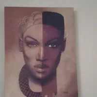 تابلورخ زن ومناظرزیباروی شاسی