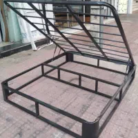 باکس تخت فلزی و چوبی با کیفیت هتلی|تشک تختخواب|چمستان, |دیوار