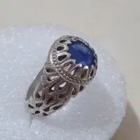 انگشتر یاقوت کبود با رکاب تمام دست ساز