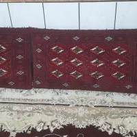 قالی ابعاد۳در۴ ویک جفت پشتی هردوتا ترکمن اصیل|فرش|گنبد کاووس, |دیوار