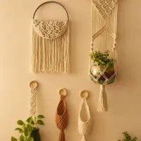آویز گل  مکرومه