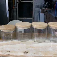 ظروف شیشه ای درب بامبو