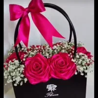 دسته گل مصنوعی روبانی باگل طبیعی ژیپسوفیلا