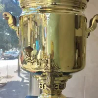 سماور زغالی قدیمی سنگین وزن|کلکسیون اشیاء عتیقه|تبریز, |دیوار