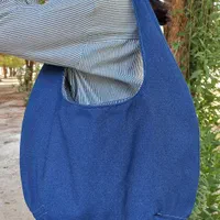 توتبگ کیف پارچه ای پینترستی گرد کتان و جین دراهواز|کیف، کفش، کمربند|اهواز, کوی آغاجاری|دیوار