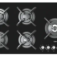 اجاق گاز (کن) تو کار صفحه شیشه ای 5شعله ایتالیایی.