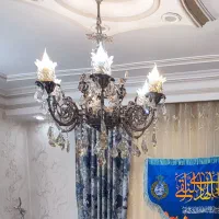 2عددلوستر 6شاخه تمام برنج به وزن ۲۶ کیلو خالص