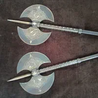 تبرزین فولادی نقره کوب|کلکسیون اشیاء عتیقه|خمینیشهر, |دیوار