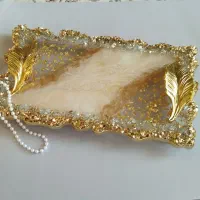 رزین تابلو گل دکوریجات تزیینی پذیرایی ظرف بلوری اش