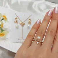 نیم ست ژوپینگ ،انگشتر ، مرواریدی