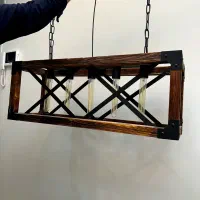 لوستر مدرن ترکیب چوب و فلز