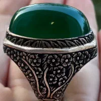 انگشتر عقیق سبز فاخر رکاب قلم|جواهرات|قائم‌شهر, |دیوار